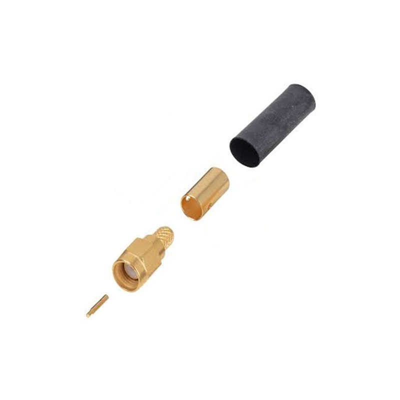 Conector sma macho rg-58 dorado crimpeable