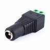 Plug dc 2.1mm hembra atornillable negro verde