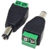 Plug dc 2.1mm macho atornillable negro verde